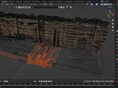 Military Trench Low-poly 3D model