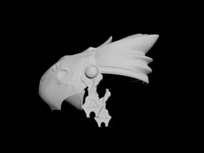 Chocobo Helmet Low-poly 3D model