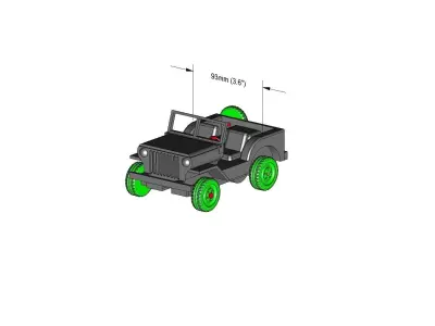 Wind Up Rubber Band Jeep 3D print model