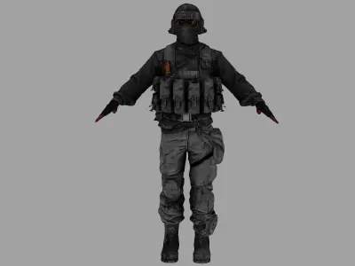 soldier alpha Low-poly 3D model