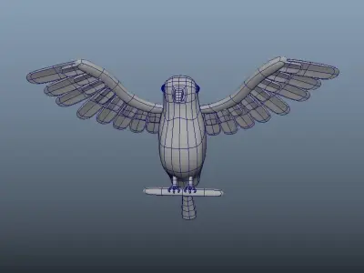 bird model parrot with wings spread out Free 3D model
