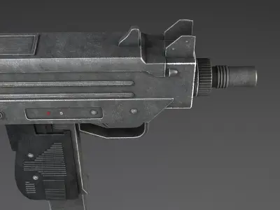Uzi Pistol Submachine Gun Low-poly 3D model