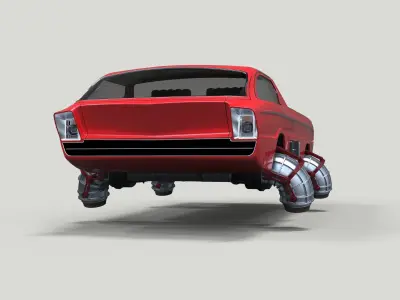 Dodge Deora jet flying car concept 3D model