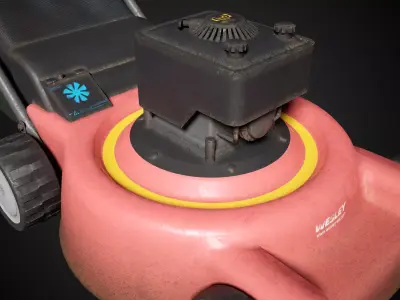 Lawn Mower Low-poly 3D model 2