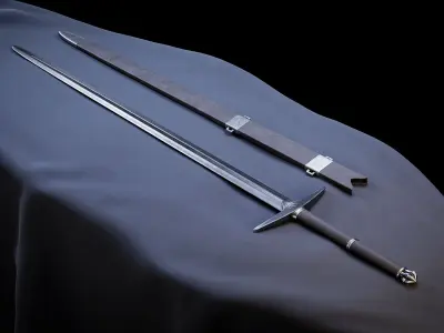 Sword and Scabbard Low-poly 3D model
