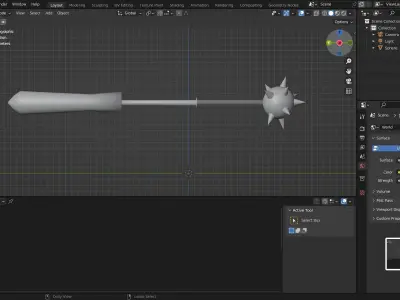 medieval mace Free low-poly 3D model