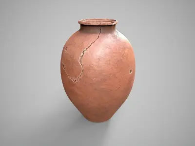 Clay Vessel-4 Low-poly 3D model