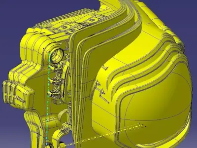 Parametric Lock Part with Exit for Floodlight 3D model
