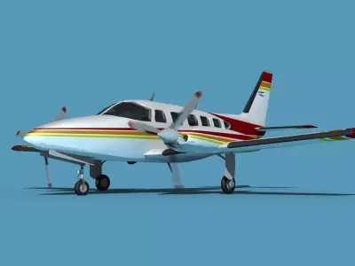Piper PA-31-350 Navajo Chieftain V08 3D model