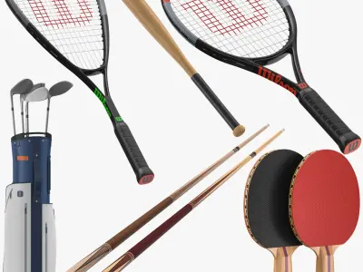 Sports Racquets Collection 3D model