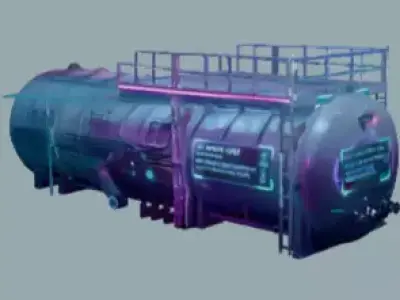 Futuristic Cryogenic Industrial Tank Low-poly 3D model
