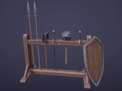 Stylized Medieval Weapons Low-poly 3D model
