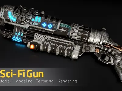 Old Sci-Fi Gun - Tutorial Full Process 3D model