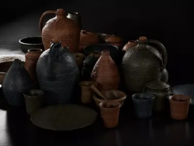 Clay Pottery Free low-poly 3D model
