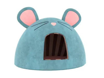 Mouse Meow Hut Cat Hut Cat Tent Lightblue 3D model