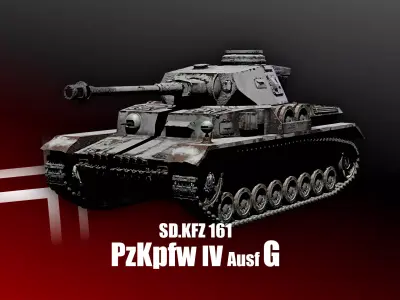 Panzer 4 - PzKpfw IV - Ausf G - Common Livery Low-poly 3D model