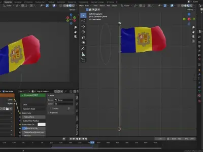 Animated Andorra Flags 3D model