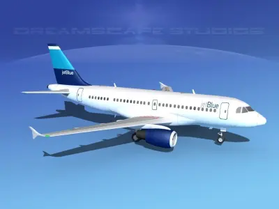 Airbus A319 Jet Blue 1 3D model