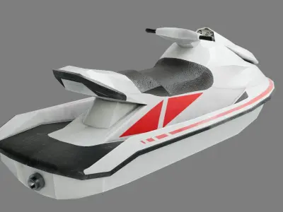 Lowpoly Jetski Low-poly 3D model