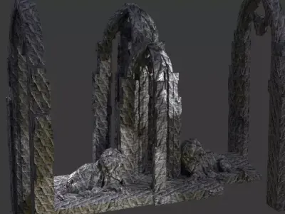 White Witches Ruins Stones 3D model