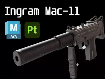 Game Ready Mac-11 Low-poly 3D model