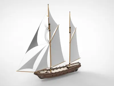 Ship sailing war 3D model