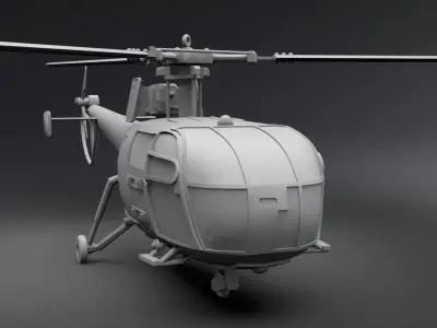 Aerospatiale Alouette III Scale Model 3D print model