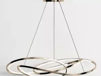 chandelier pendant light with two rings hanging from it Free 3D model