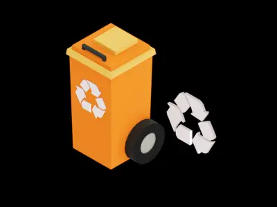 Recycle Bin Recycle Icon Free low-poly 3D model Free low-poly 3D model