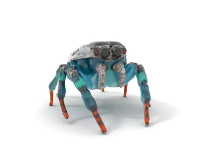 Vivid Peacock Spider model pack Low-poly 3D model