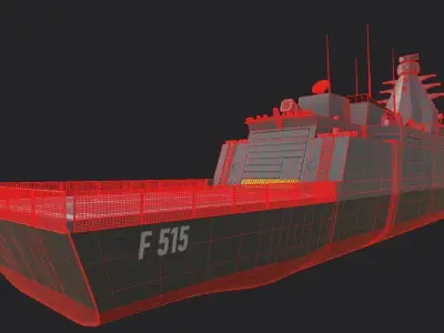 F 515 FRIGATE TURKISH NAVAL SHIP  3D model