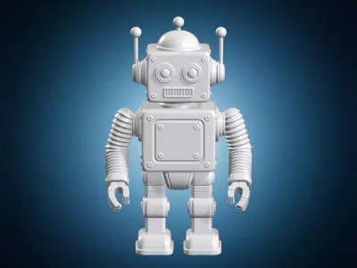 Retro Robot Boxy Vintage 3D Print Model 3D print model