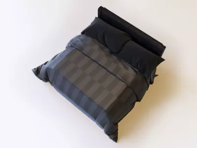 Black Bed Free 3D model