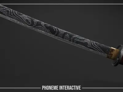 Katana - Realistic Game Ready Japanese Sword with 4K PBR Low-poly 3D model
