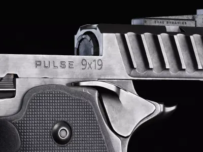 AAA Concept modern pistol Evac Dynamics Pulse 9mm Low-poly 3D model