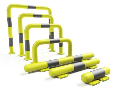 Industrial Steel Barrier 3D model