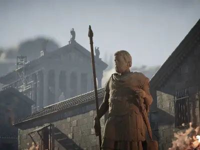 Roman Volcanic Temple Low-poly 3D model