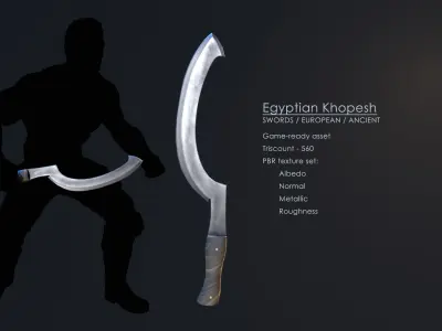 Egyptian Khopesh Low-poly 3D model