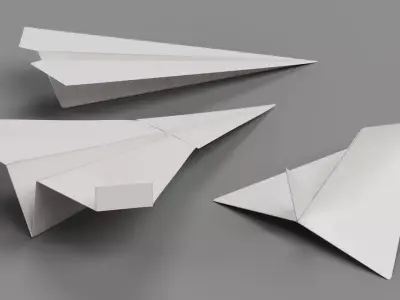 Paper Planes Low-poly 3D model