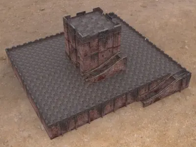 Fortress Keep Construction Set Low-poly 3D model