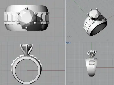 jewelry ring with diamond in it Free 3D model