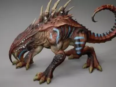 Scary horror alien enemy creature 3D model