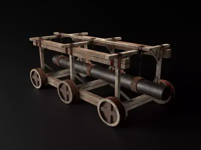 Battering Ram - Siege Tower Low-poly 3D model