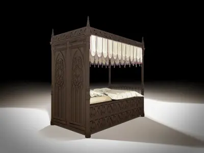 Gothic bed 3D model