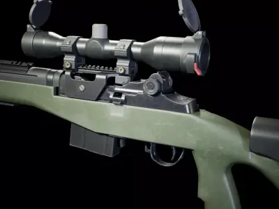 PBR - M14 Designated Marksman Rifle  - Game-Ready 3D Asset Low-poly 3D model