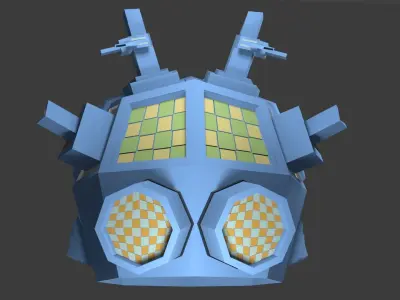 Outer-Space Sci-Fi Bug Helmet Low-poly 3D model
