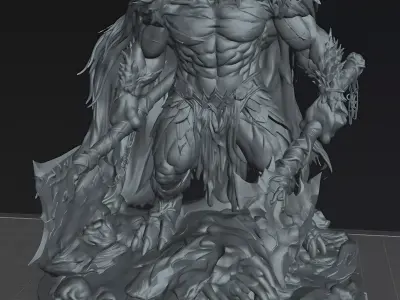 Warrior Rived Gorelord Master STL 75mm Dark Fantasy Miniature 3D print model
