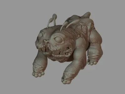 creature cute baldroc 3D model