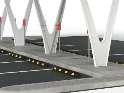 Electric Vehicle Charging Point EV Station 01 3D model