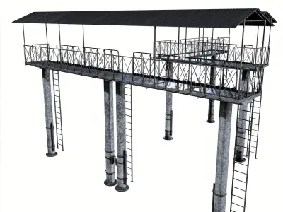 Militery Defence Tower Pack Low-poly 3D model